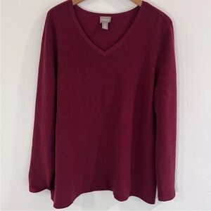 Chico's Burgundy V-Neck Sweater